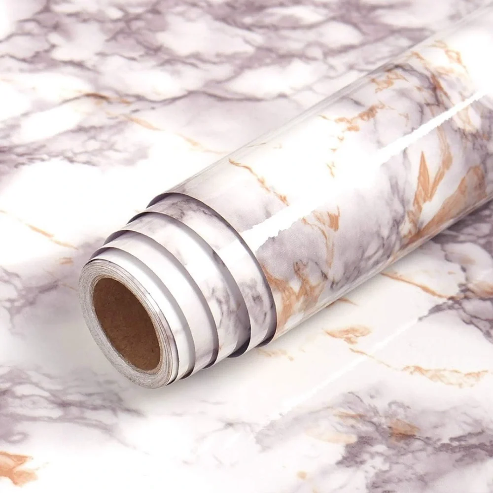 Livelynine Rose Marble Contact Paper Peel Self Adhesive Wallpaper 15.8” X 78.8”